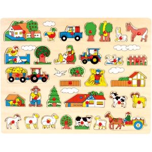 Bino Puzzle à enficher ferme maxi bois 32 pièces