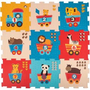 bieco Tapis puzzle train d'animaux