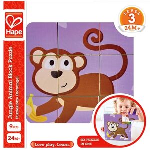 Hape Puzzle à cubes jungle 9 pièces E1619