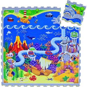 Hakuna Matte Tapis puzzle enfant - océan 120x120 cm