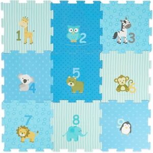 bieco Dalles puzzle enfant animaux bleu 18 pièces