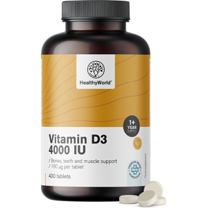 Healthy World Vitamine D3 4000 u.i., 400 comprimes