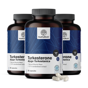 Healthy World 3x Turkesterone 1200 mg, ensemble 270 gelules