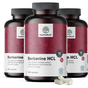 Healthy World 3x Berbérine HCL 500 mg, ensemble 540 gélules