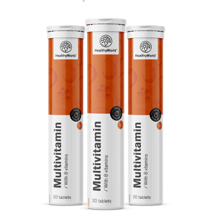 Healthy World 3x Multivitamines - comprimés effervescents, ensemble 60 comprimés effervescents