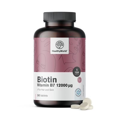 Healthy World Biotine 12000 µg, 365 comprimés