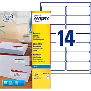 Avery Boîte de 1400 étiquettes jet d'encre format 99,1 x 38,1 mm J8163* - Publicité