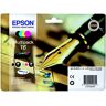 Epson 16 "Stylo à plume" Cartouche d'encre originale DURABrite Ultra C13T16264012 - Pack Noir + Couleurs