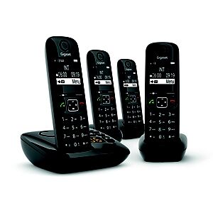 Siemens Gigaset Téléphone sans fil AS690A Quattro avec répondeur - Noir - Publicité