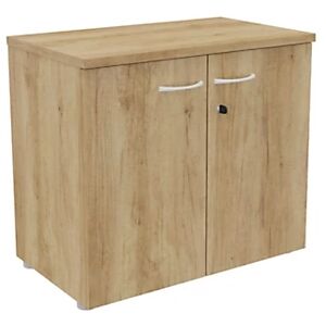 JPG Armoire basse NF Environnement portes battantes H.72 cm x L.80 cm - Chene Nebraska