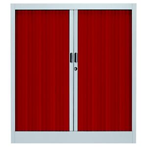 JPG Armoire a rideaux metal Classtout Color - H.100 x L.120 cm - Corps Aluminium - Rideaux Rouge