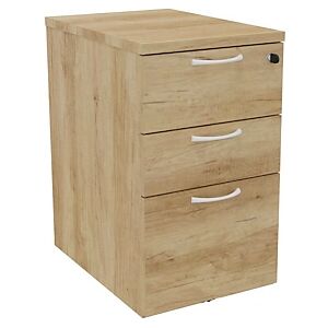 JPG Caisson hauteur bureau melamine NF Environnement H.72  x P.60 cm - Chene Nebraska