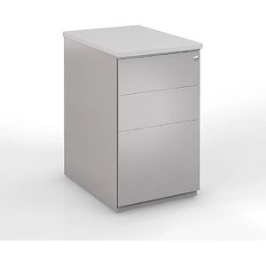 JPG Caisson hauteur bureau metal NF Environnement Aluminium top Gris, H.72 x L. 42 x P. 60 cm