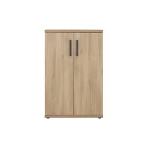 JPG Meuble de rangement mi-haut Osiris - L.80 x P.45 x H.123 cm - 2 portes - Chene Bocage