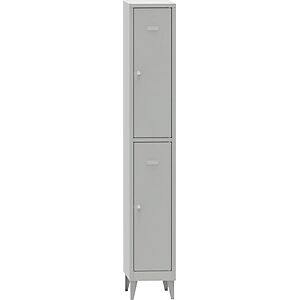 JPG Vestiaire budget monobloc 2 casiers - 1 colonne - Gris