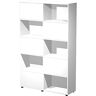 JPG Bibliothèque Svenja 10 cases avec 5 portes coulissantes - L. 120 x H. 190 cm - Blanc