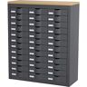 Paperflow Comptoir 3 colonnes Cycladis 36 tiroirs - Ht. 106.5 cm - Anthracite