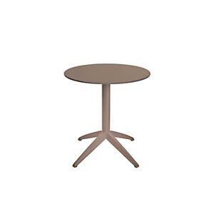 JPG Table pliante Quatro à plateau basculant rond 70 cm en polypropylène usage extérieur - Taupe - Publicité