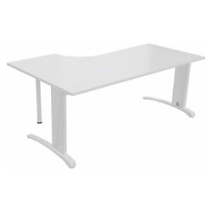 JPG Bureau compact retour a droite Biospace - L.180 x P.110 cm - Plateau Blanc - Pieds Blanc - Embases Blanc