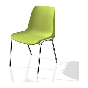 JPG Lot de 6 - Chaise collectivites Coque universelle - Polypropylene - Vert clair - Pieds metal chrome