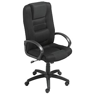 JPG Fauteuil direction Capital Confort Tissu Noir Hauteur reglable - Accoudoirs Dossier Roulettes