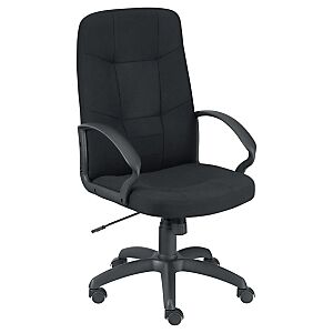 JPG Fauteuil direction LÉO CONFORT 2 en tissu avec accoudoirs - Noir