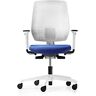 Dauphin Fauteuil de bureau ergonomique Speed-O - dossier résille et piètement coloris Blanc - assise coloris Bleu