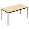JPG Table de réunion modulable rectangle - L.120 x P.60 cm - Plateau Erable - Pieds Brun