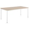JPG Table de réunion modulable rectangle - L.160 x P.80 cm - Plateau Chêne - Pieds Blanc