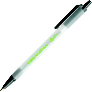 Lot de 50 - BIC® Ecolutions Clic Stic Stylo bille rétractable pointe moyenne 1 mm noir - Publicité