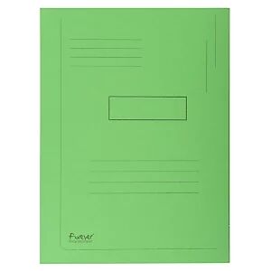 Exacompta Chemise Forever® A4 à 2 rabats avec lignes imprimées, 200 feuilles, 240 x 320 mm, en carte  recyclé, vert - Lot de 50 - Publicité