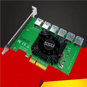 h1111z Riser Card PCI Express Tage pour Bitcoin Miner Mining  20 Go  1 a 6 Riser Card  PCI-E Adapter  PCIE