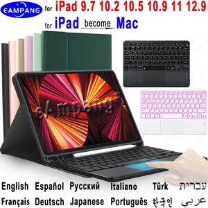 eAmpang Magic TrackPad Keyboard Case pour iPad 10.2  9e  8e  7e  10e generation  iPad Air 2  3  4  5  10.9