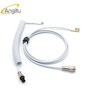 Angitu-Câble spiralé USB de type C pour clavier mécanique personnalisé  fait à la main  transfert de