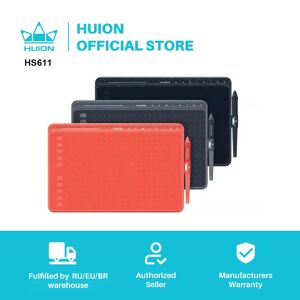 HUION-Tablette graphique HS611 pour dessin digital  avec stylet 8192 recyclable  port USB Type-C