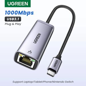 UGREEN – adaptateur Ethernet USB type-c 1000/100Mbps  carte réseau RJ45  Thunderbolt 3  pour