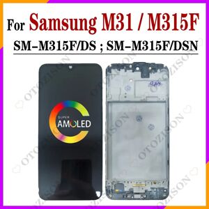 OTOZISON Super AMOLED M315F LCD pour SAMSUNG pour Galaxy M31 LCD avec cadre M315 SM-M315F/DS SM-M315F/DSN