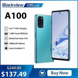 Blackview a Smartphone A100  Android 11  6+128 GB  6 67 pouces  4G  batterie charge rapide 4680 mAh