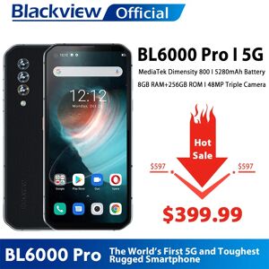 BLACKVIEW mobile téléphones Blackview BL6000 Pro 5G Smartphone IP68 étanche 48MP Triple caméra 8GB RAM 256GB