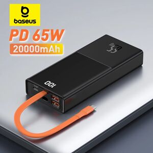 Baseus – batterie externe 65W 20000mAh  avec câble de Type C à deux voies  pour téléphone et