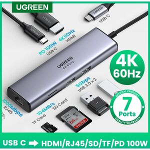 UGREEN a Adaptateur USB type-c vers HDMI 2.0  RJ45  USB 3.0 et PD 100 W  accessoire/ hub 4K  60 Hz