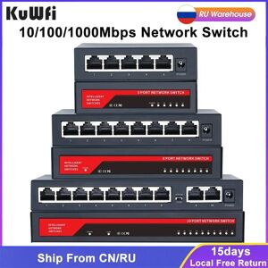 KuWFi-Commutateur reseau Gigabit  1000Mbps  Ethernet  5 ports  8/10 ports  RJ45  LAN airies