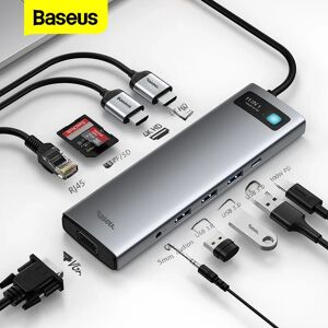 BASEUS Bas192.USB C HUB USB 3.0 Type C Vers HDMI Compatible RJ45 Adaptateur Lecteur SD 8 en 1 USB-C HUB
