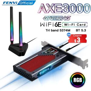 Fenvi FV-AXE3000 Wi-Fi 6E AX210 Bluetooth 5.3 sans fil 5374Mbps 2.4G/5GHz/6G WiFi 802.11 mankind/AC