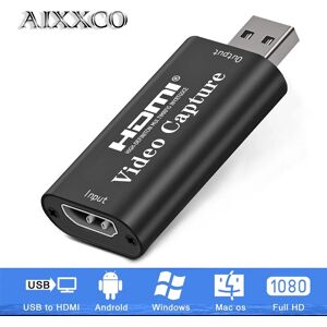 AIXXCO 4K capture video USB carte HDMI  boîtier d'enregistrement pour PS4 DVD camescope camera