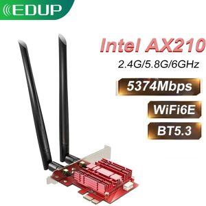 EDUP EDettes-Carte réseau sans fil Wi-Fi 5.3/2.4/6GHz  adaptateur PCIE WiFi6E  pour jeux vidéo  haute