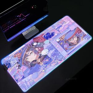 Kapalewaii Tapis de souris Genshin Impact Anime  PC Gamer RGB  ordinateur portable  clavier LED  polymères de