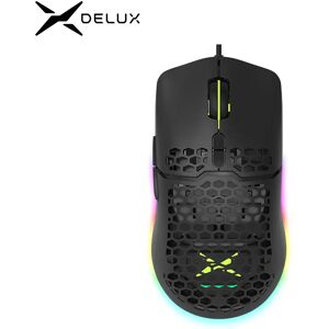 Delux M700A – souris de jeu ergonomique  légère  avec câble Ultra-tissé  pour joueur en ligne sur