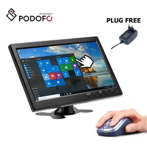 Podofo 10.1 pouces LCD HD PC moniteur Mini TV ordinateur affichage 2 canaux entrée vidéo moniteur de