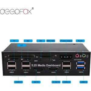 DeepFox – lecteur de carte de tableau de bord multimédia multifonction 5.25 pouces  USB 2.0  USB